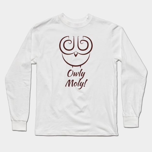 Owly Moly - surprised Owl Design Long Sleeve T-Shirt by Qwerdenker Music Merch